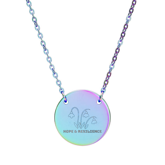 The snowdrop flower on a circle necklace (Hope & Resilience)