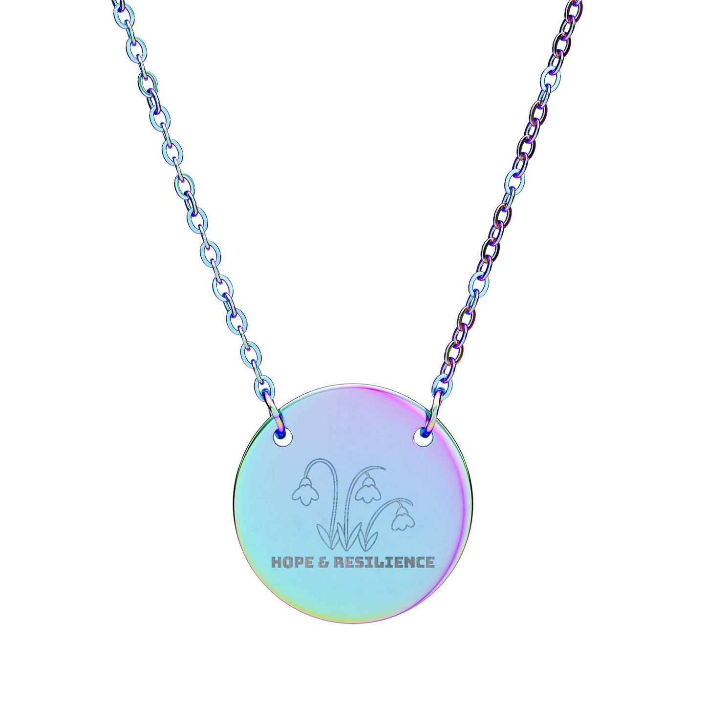 "The Snowdrop" January Birthflower Engraved Necklace — (Hope & Resilience)