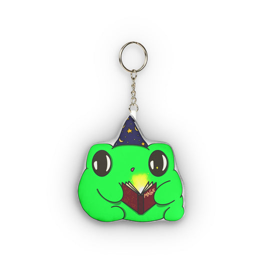 Arlo the Frog Wizard Plush Keychain | Kawaii Frog Familiar | Cute Magical Keyring Charm