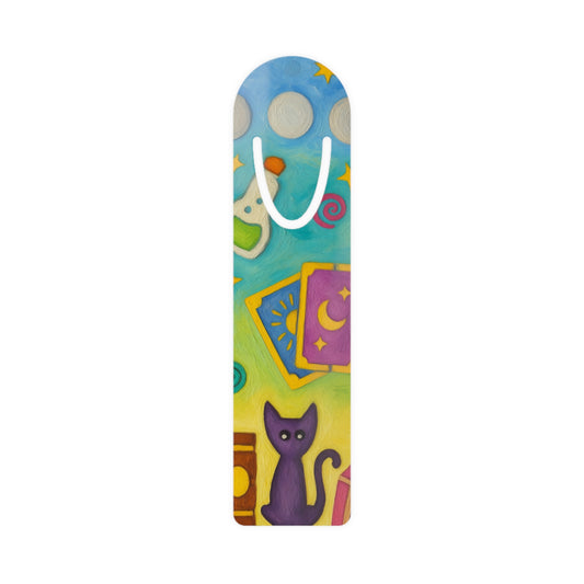 Mystic Cat Tarot Bookmark — Colorful Witchy Reading Accessory