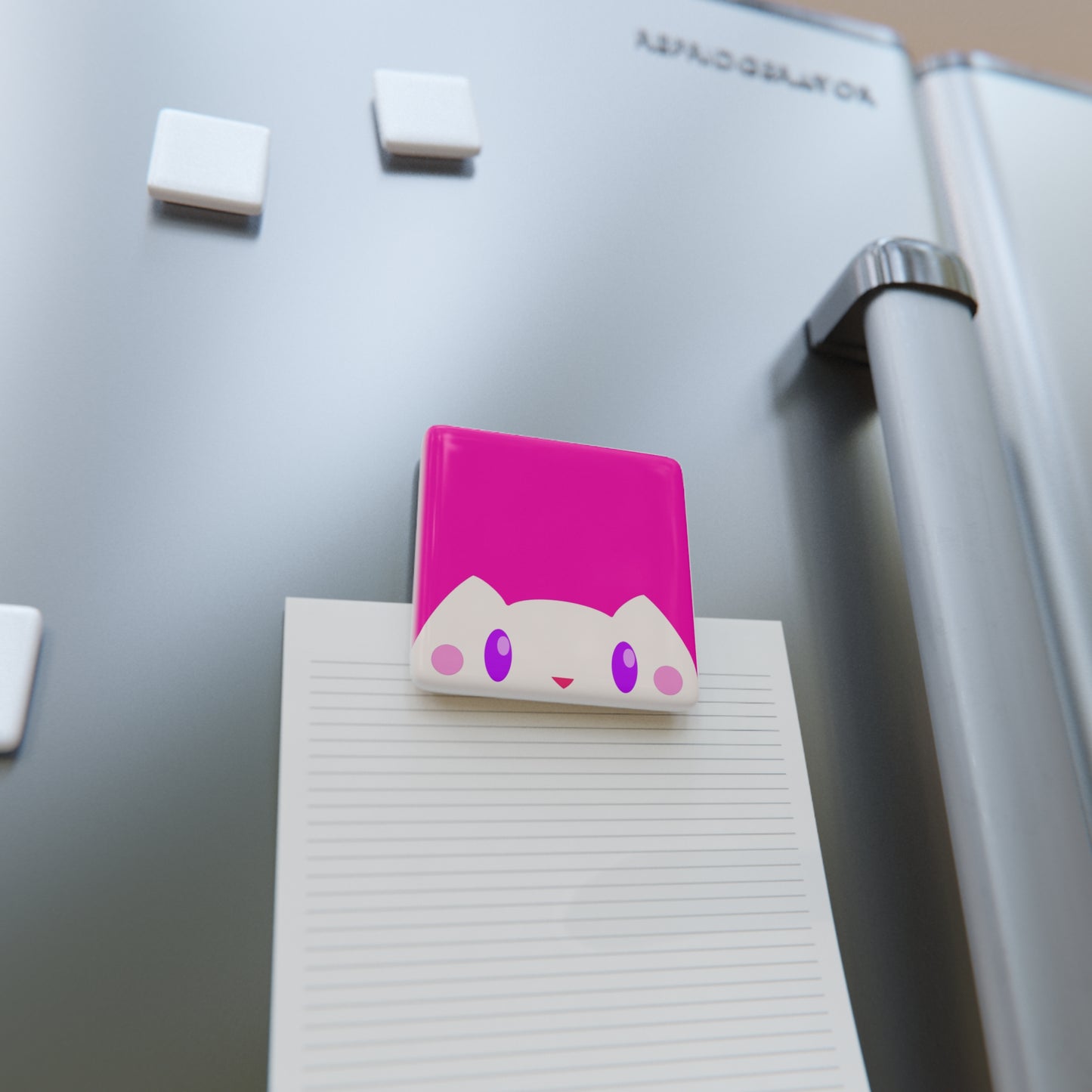 Lumi the Daybreak Familiar Magnet | Cute Kawaii White Cat Fridge Magnet | Soft Magical Decor