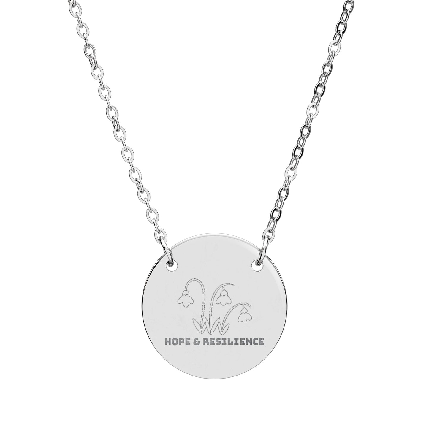 "The Snowdrop" January Birthflower Engraved Necklace — (Hope & Resilience)