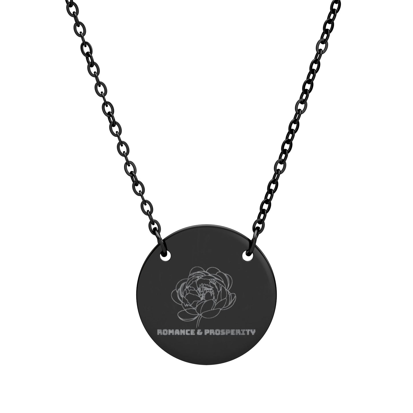 "The Peony" November Birthflower Engraved Necklace— (Romance & Prosperity)