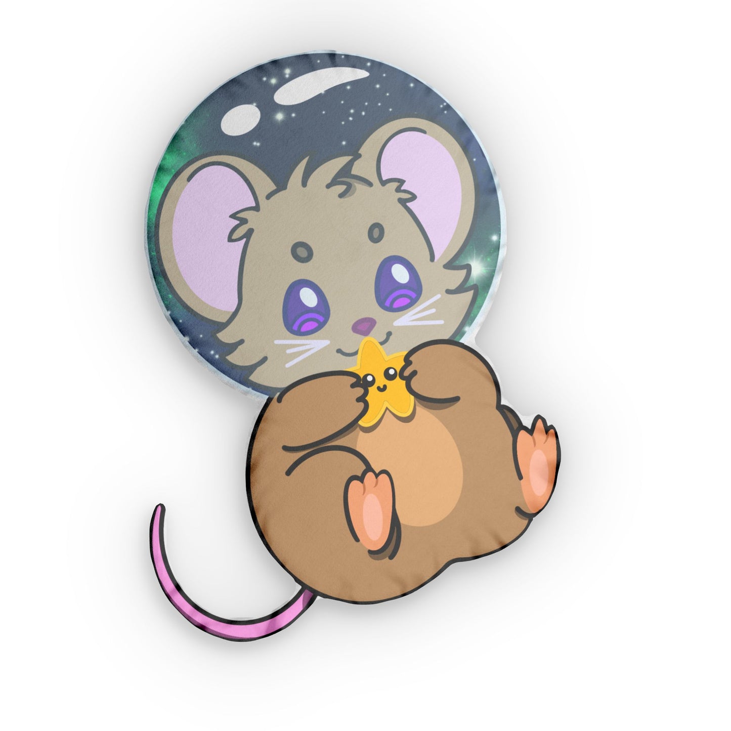 Cosmo the Space Mouse ✦ Shaped Plush Pillow