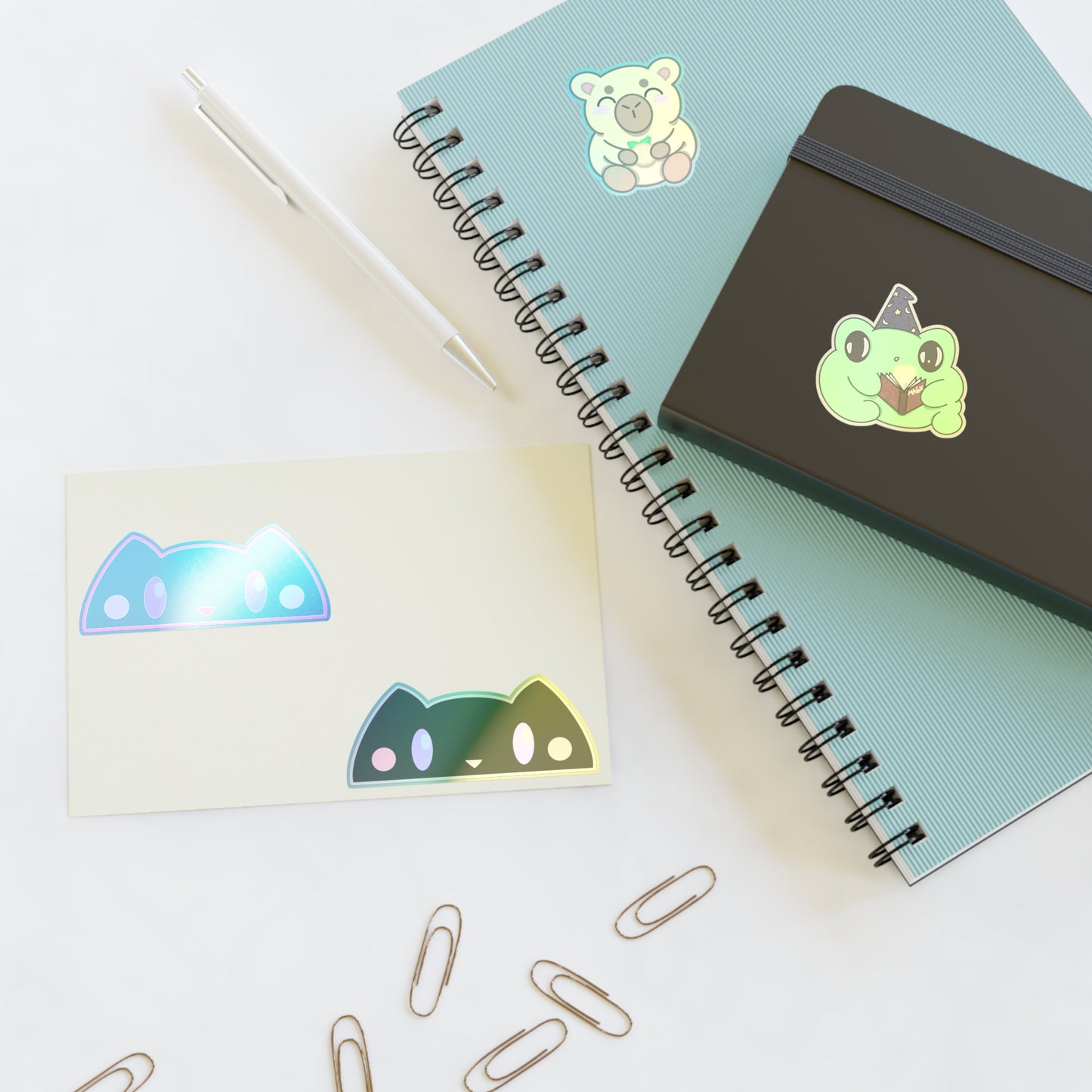 Kawaii Animal Sticker Sheet - Nox, Lumi, Koda & Arlo | Cute Witchy Vinyl Stickers for Journals, Laptops & Gifts
