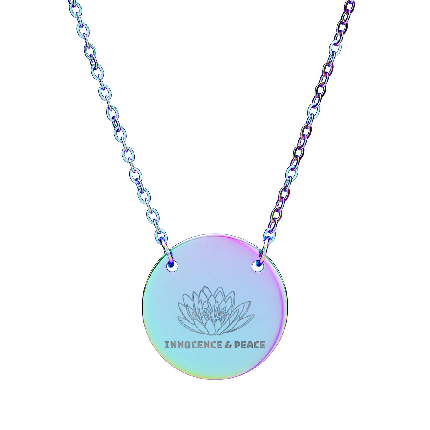 "The Water Lily" July Birthflower Engraved Necklace – (Innocence & Peace)