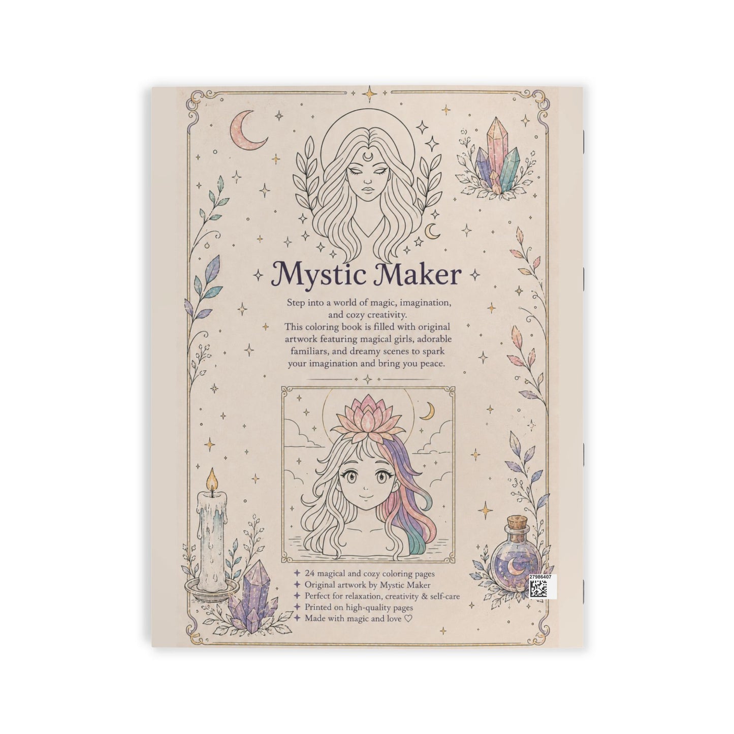 Mystic Maker Coloring Book — Magical Girls & Whimsical Familiars Coloring Book