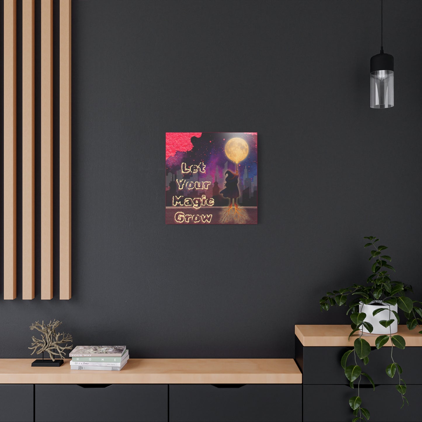 "Let Your Magic Grow" Inspirational Moonlit Illustration