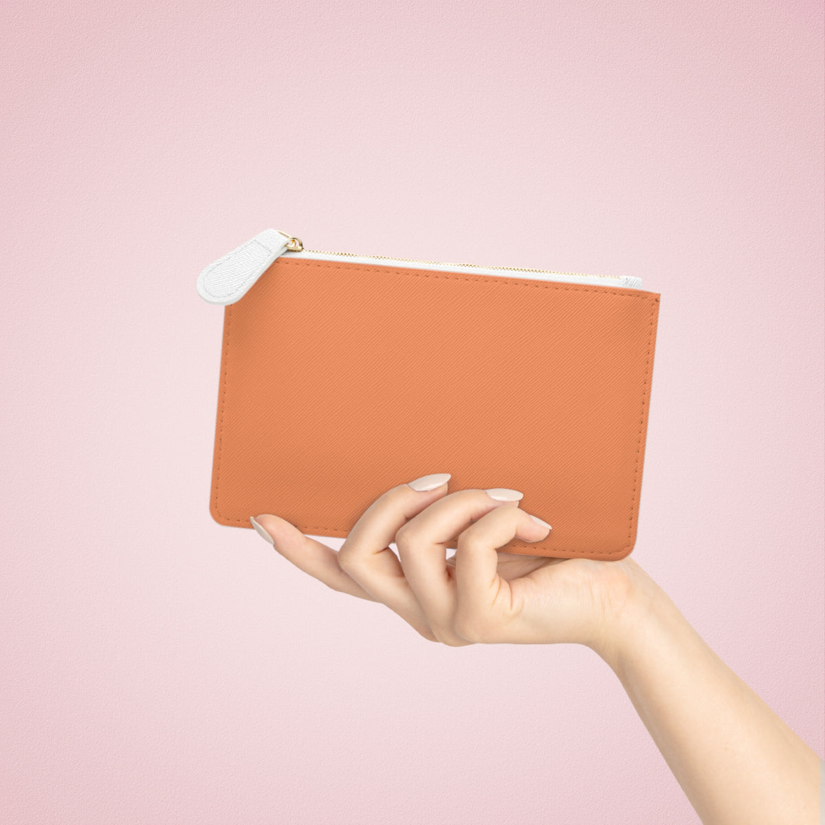 Mini Clutch Bag — Neon Anime Girl Art Zip Pouch | Cute Purple & Orange Accessory