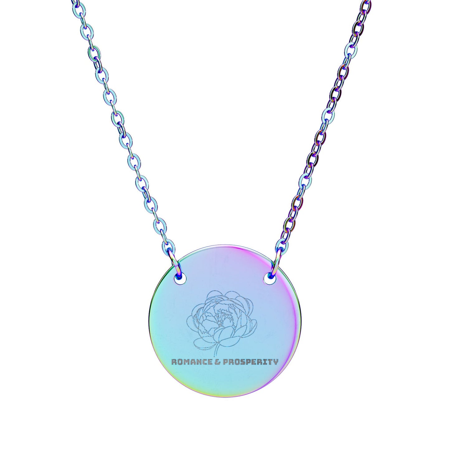 "The Peony" November Birthflower Engraved Necklace— (Romance & Prosperity)