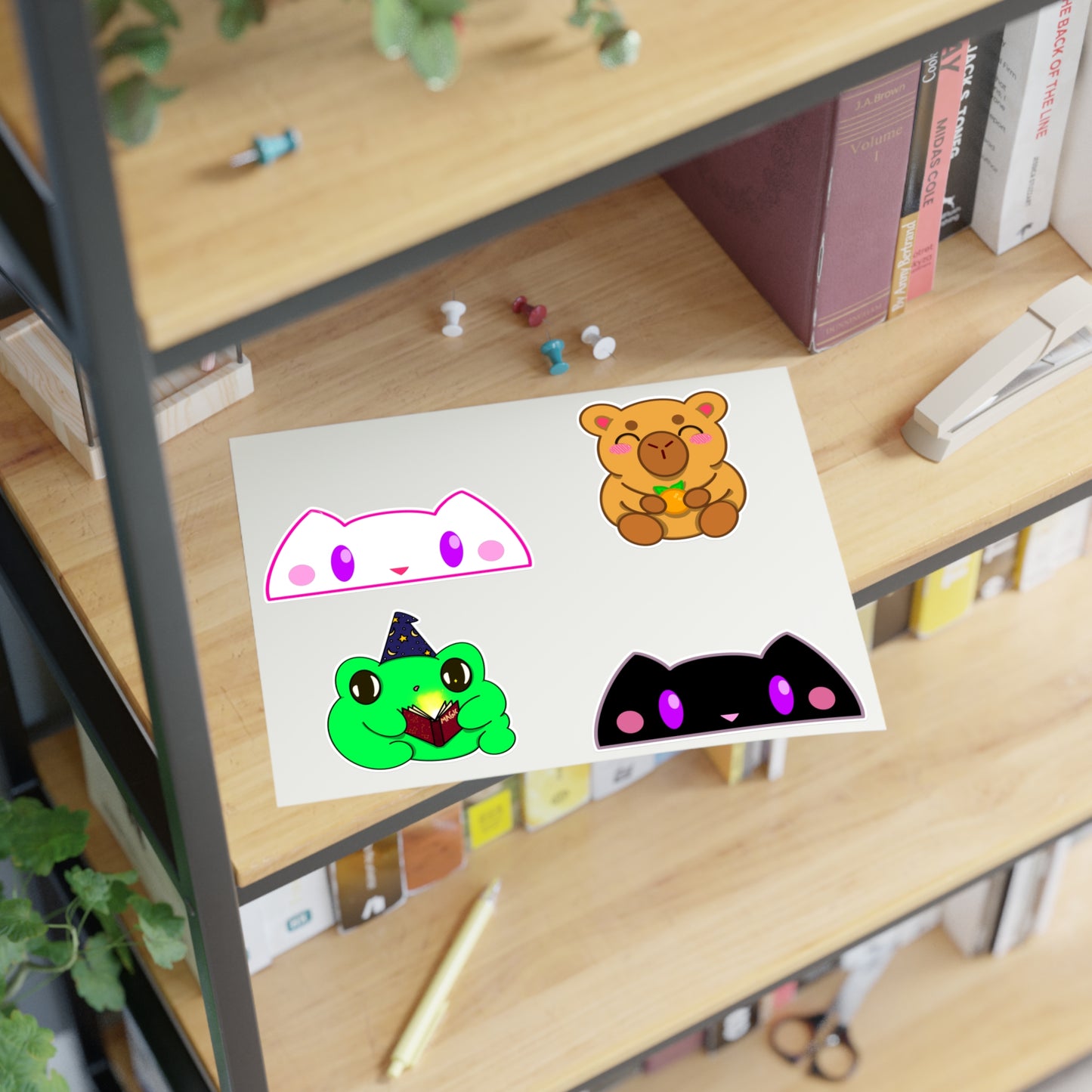 Kawaii Animal Sticker Sheet - Nox, Lumi, Koda & Arlo | Cute Witchy Vinyl Stickers for Journals, Laptops & Gifts