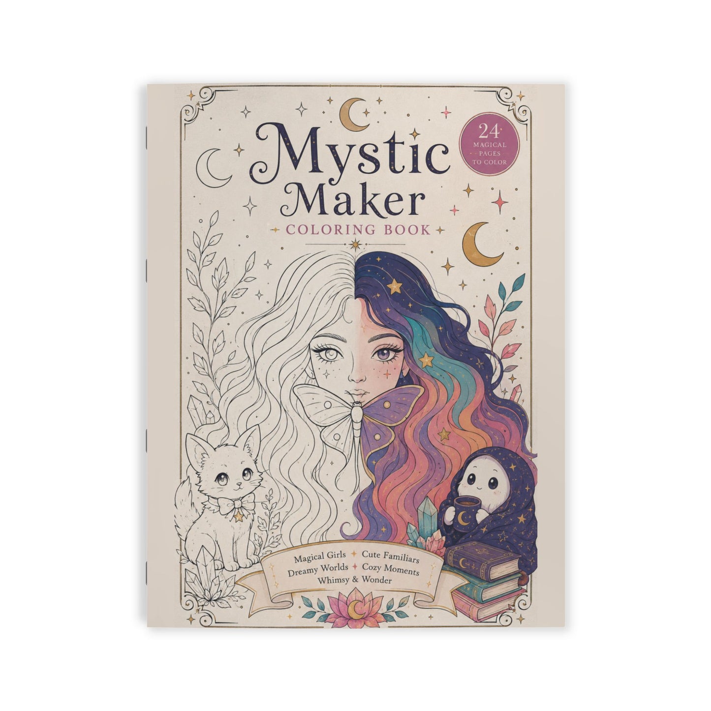 Mystic Maker Coloring Book — Magical Girls & Whimsical Familiars Coloring Book