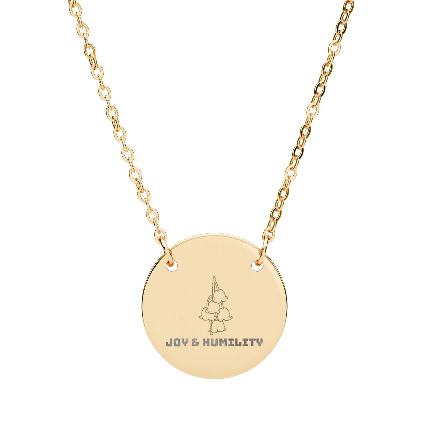 "The Lily of the Valley" May Birthflower Engraved Necklace – (Joy & Humility)