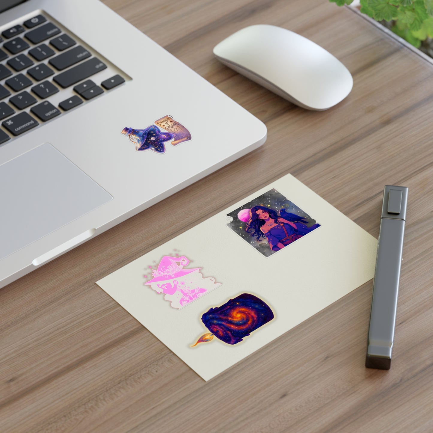 Mystical Witchy Galaxy Sticker Sheet — Magic Potion, Moon Girl & Cosmic Swirl Stickers