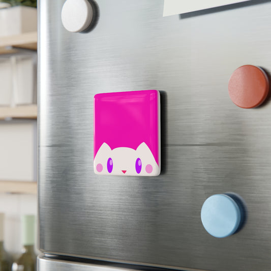 Lumi the Daybreak Familiar Magnet | Cute Kawaii White Cat Fridge Magnet | Soft Magical Decor