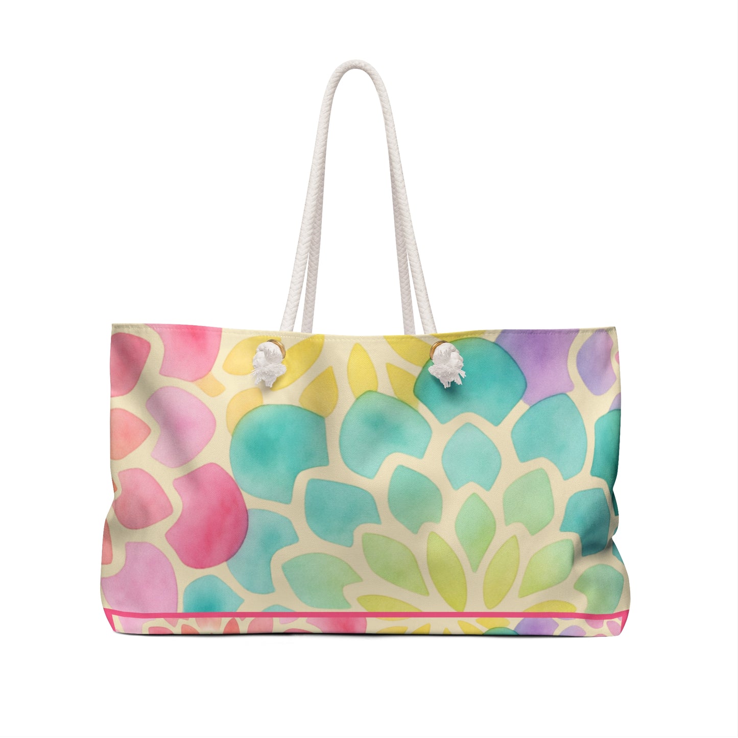 Colorful Watercolor Floral Weekender Bag