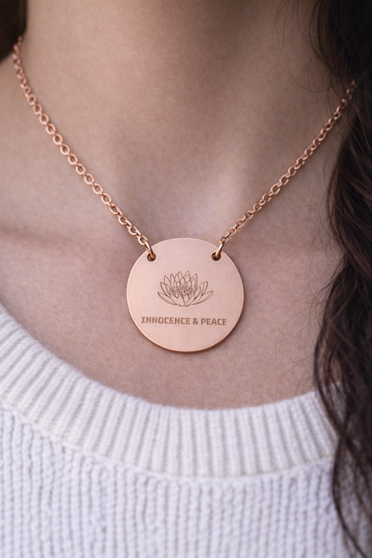 "The Water Lily" July Birthflower Engraved Necklace – (Innocence & Peace)