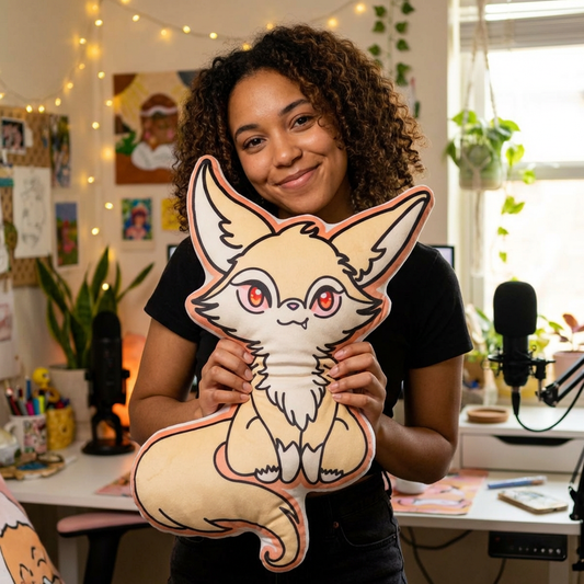 Miri the Fennec Fox Pillow | Cute Kawaii Fox Plush Cushion | Cozy Magical Decor