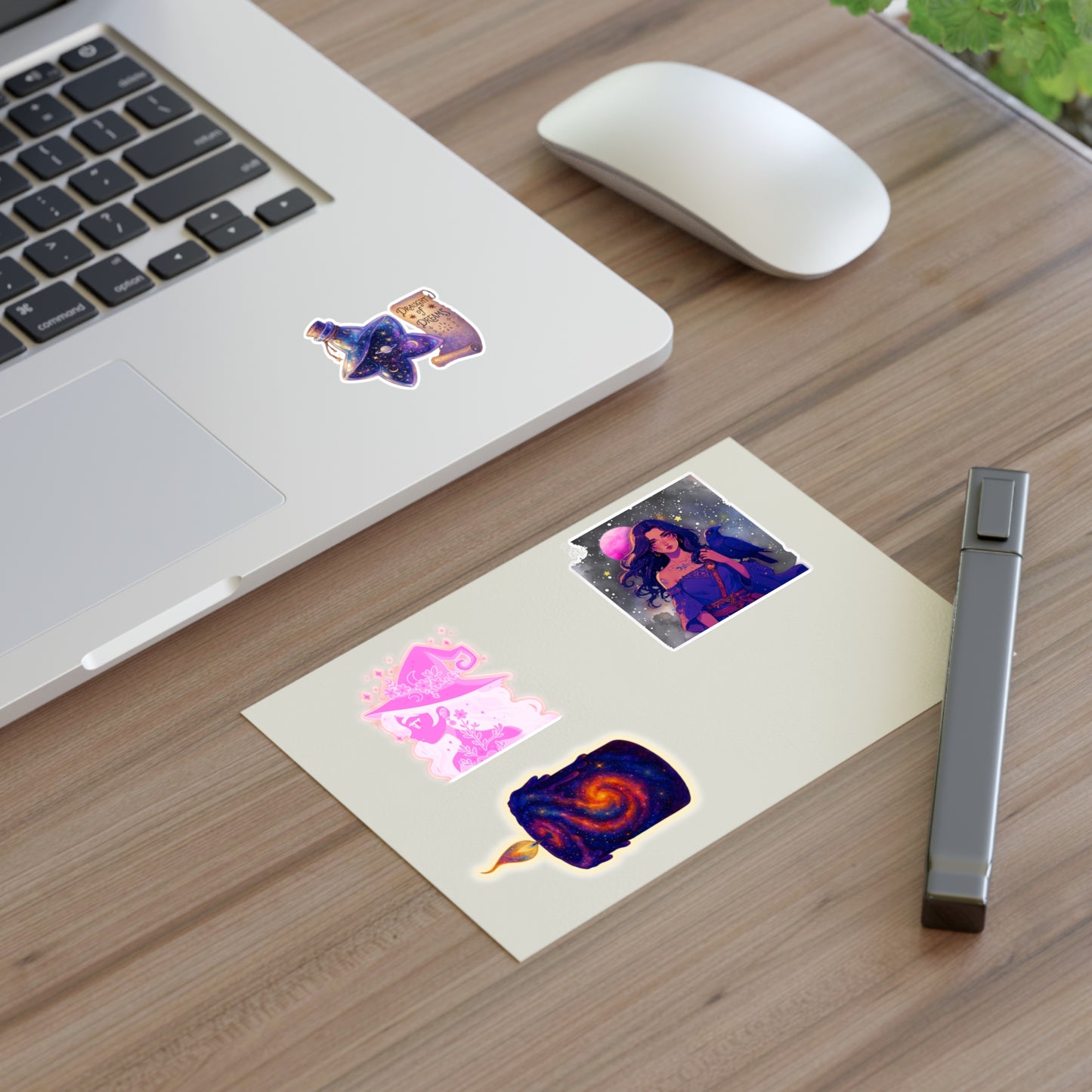 Mystical Witchy Galaxy Sticker Sheet — Magic Potion, Moon Girl & Cosmic Swirl Stickers