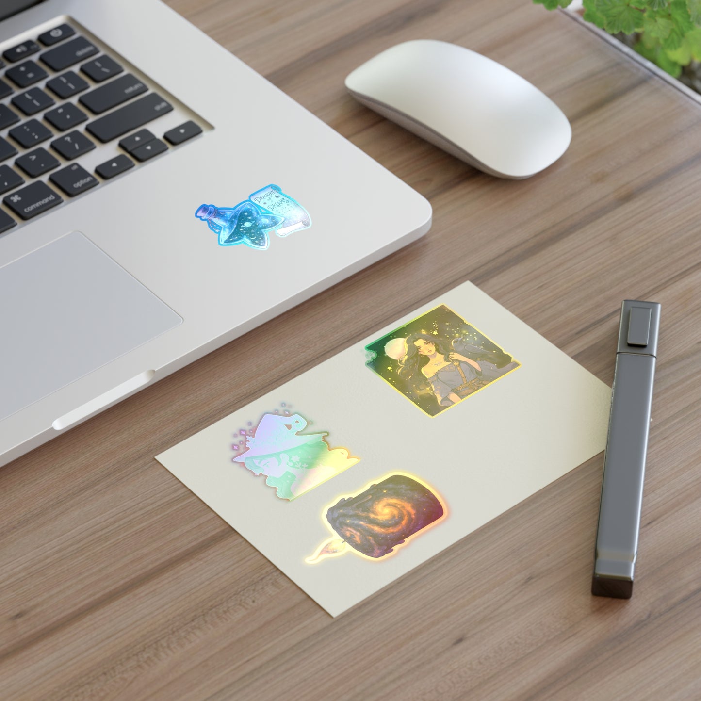 Mystical Witchy Galaxy Sticker Sheet — Magic Potion, Moon Girl & Cosmic Swirl Stickers