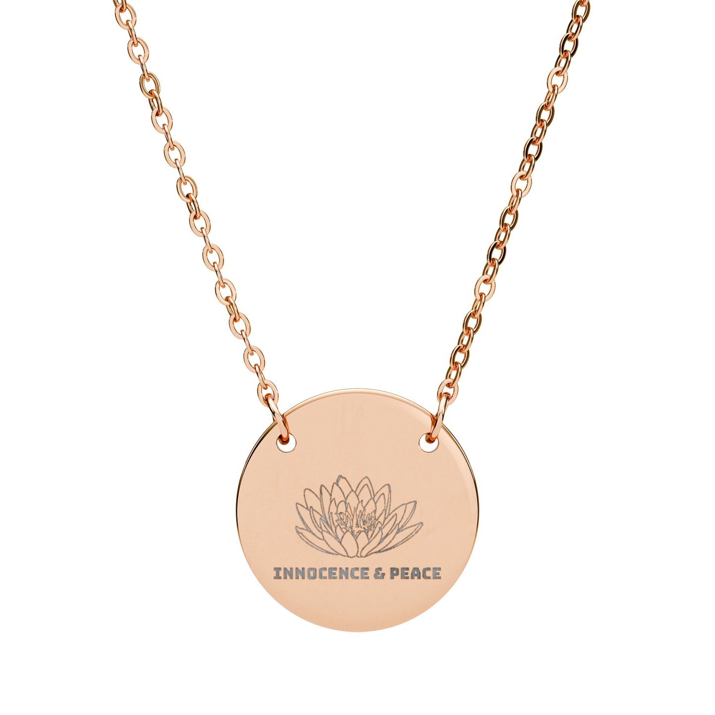 "The Water Lily" July Birthflower Engraved Necklace – (Innocence & Peace)