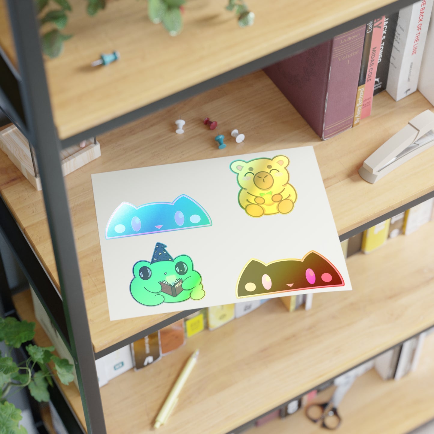 Kawaii Animal Sticker Sheet - Nox, Lumi, Koda & Arlo | Cute Witchy Vinyl Stickers for Journals, Laptops & Gifts
