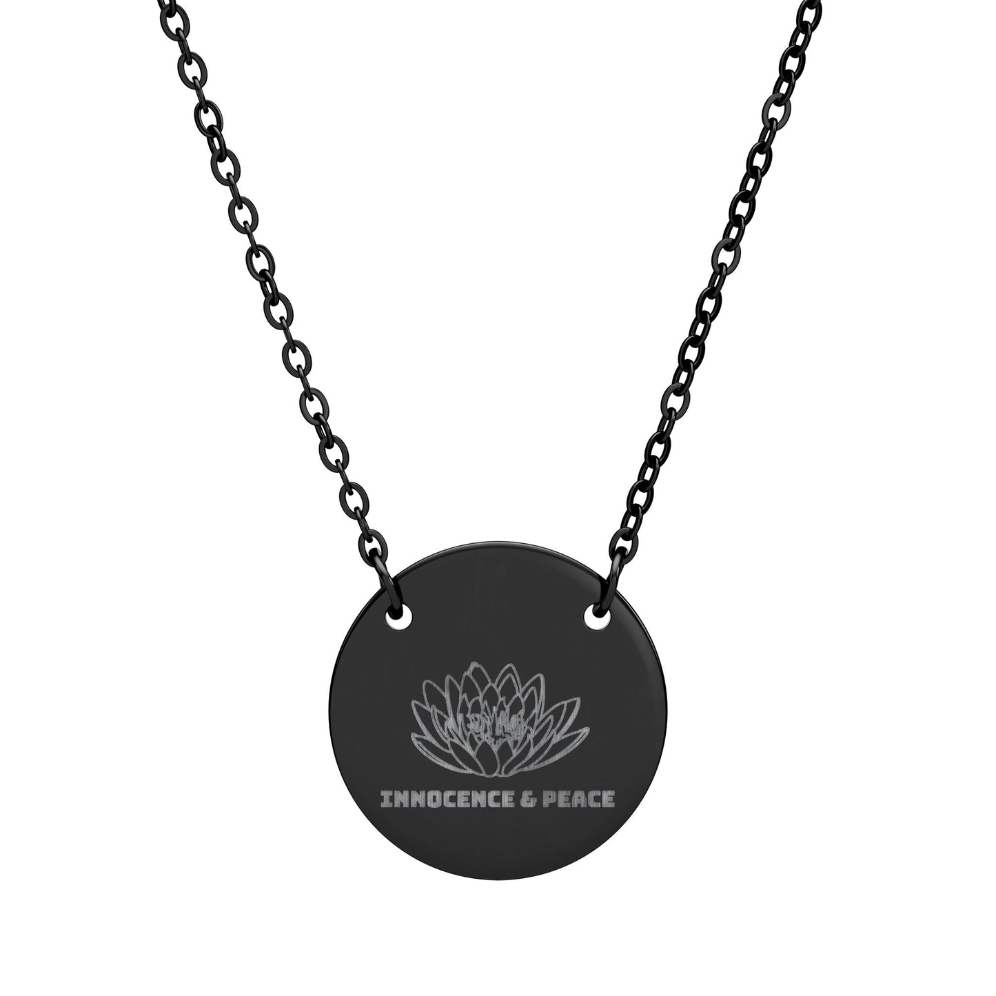 "The Water Lily" July Birthflower Engraved Necklace – (Innocence & Peace)