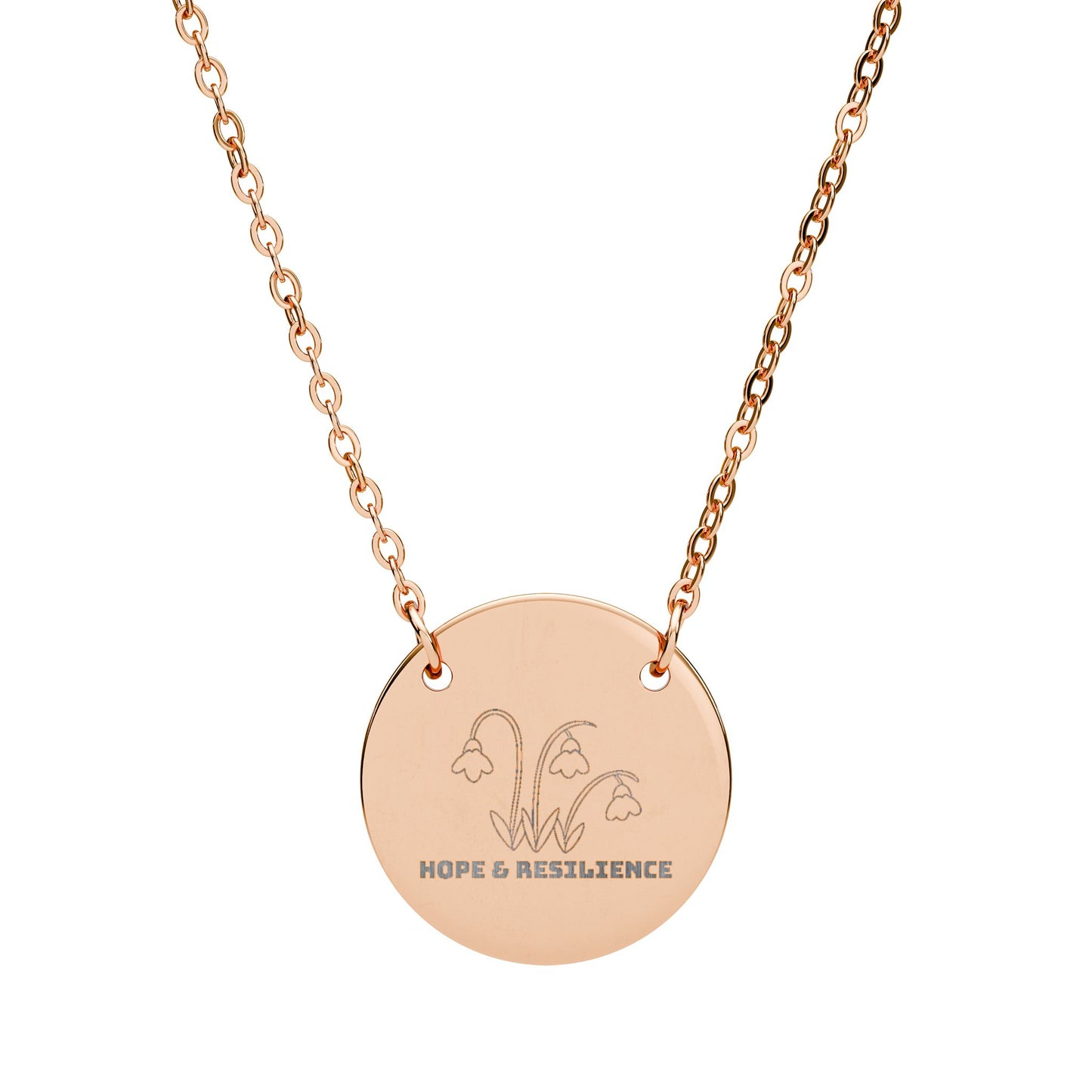 "The Snowdrop" January Birthflower Engraved Necklace — (Hope & Resilience)