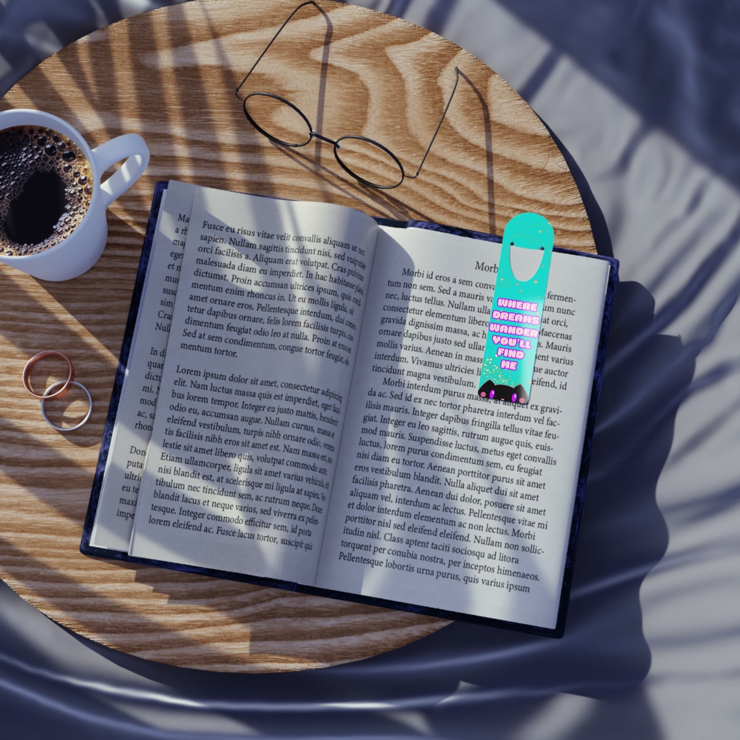 Nox Dream Bookmark — “Where Dreams Wander You’ll Find Me” | Cute Black Cat Metal Page Marker | Mystic Maker