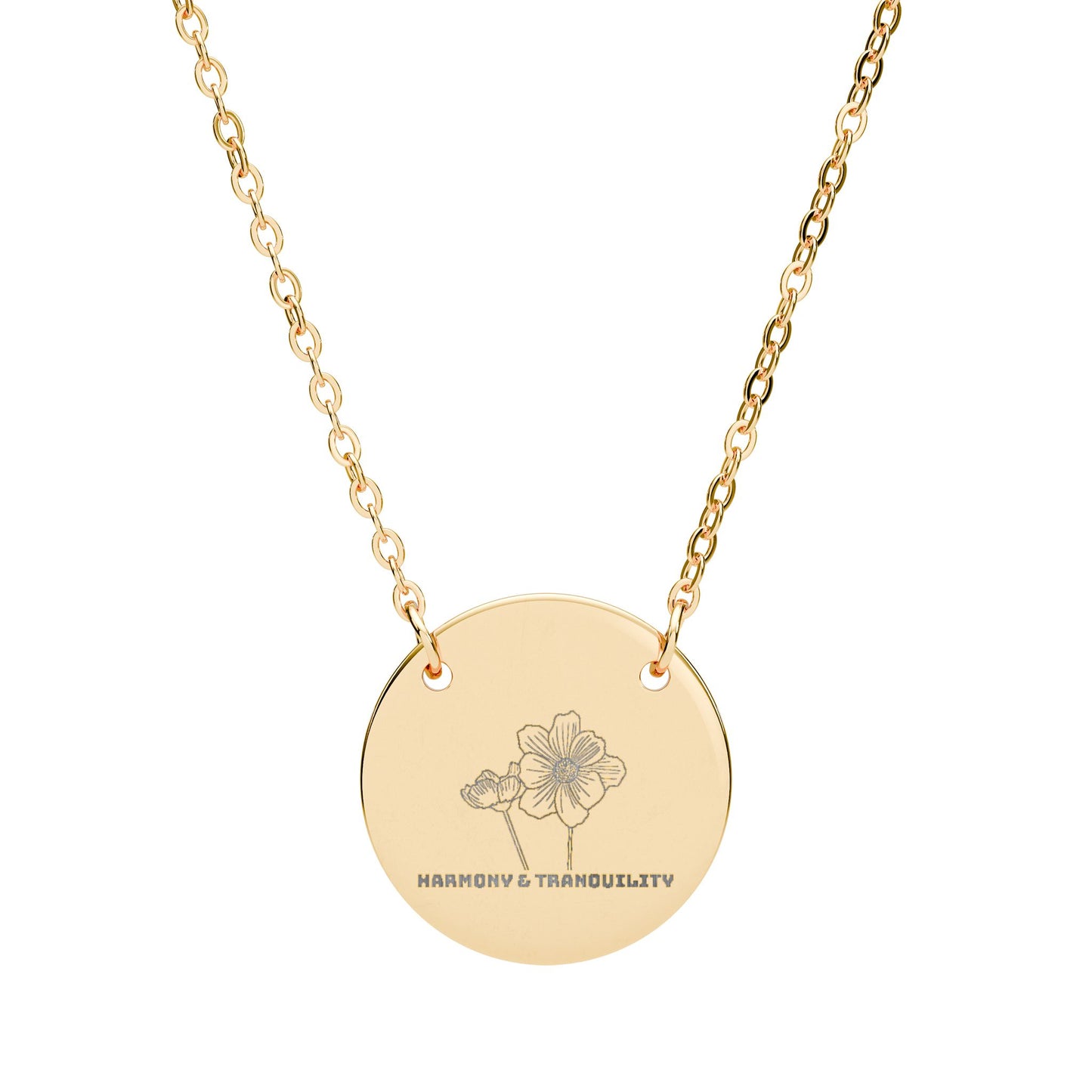 "The Cosmos" October Birthflower Engraved Necklace— (Harmony & Tranquility)