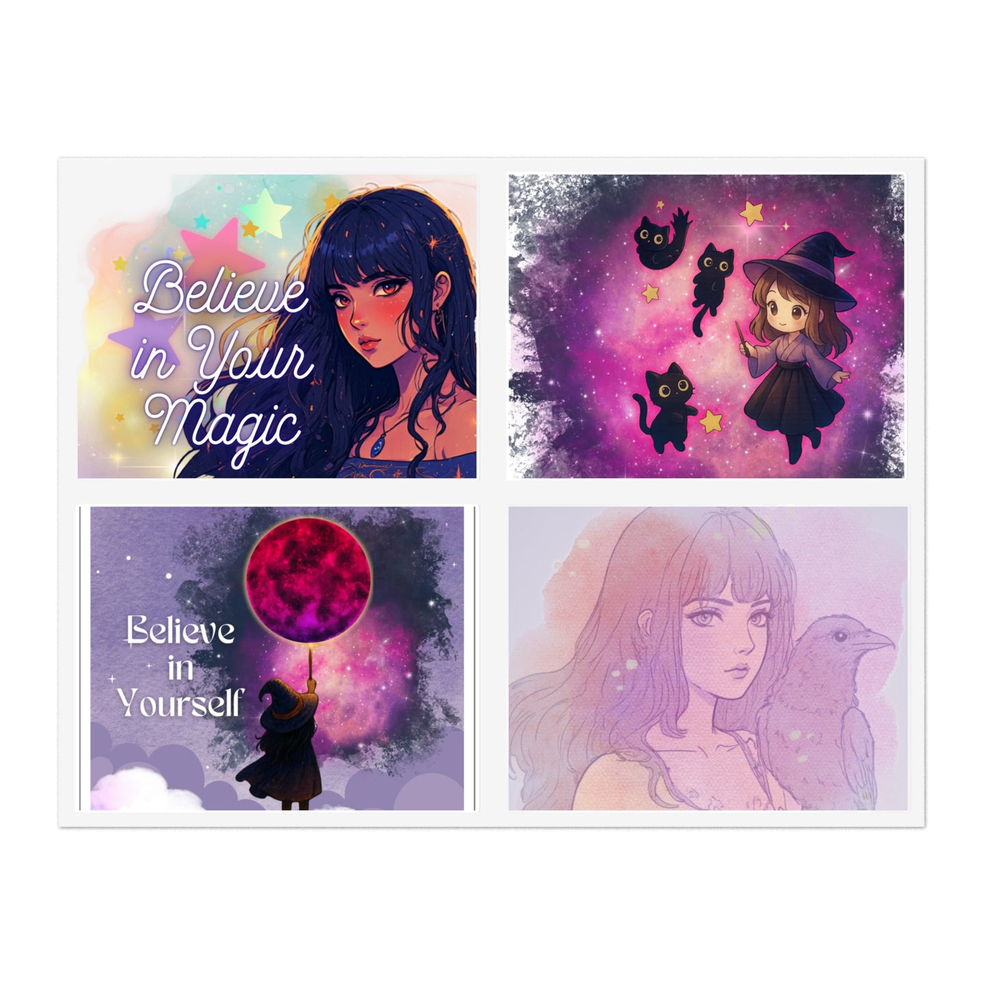 Believe in Your Magic Sticker Sheet — Witchy Celestial Motivational Stickers
