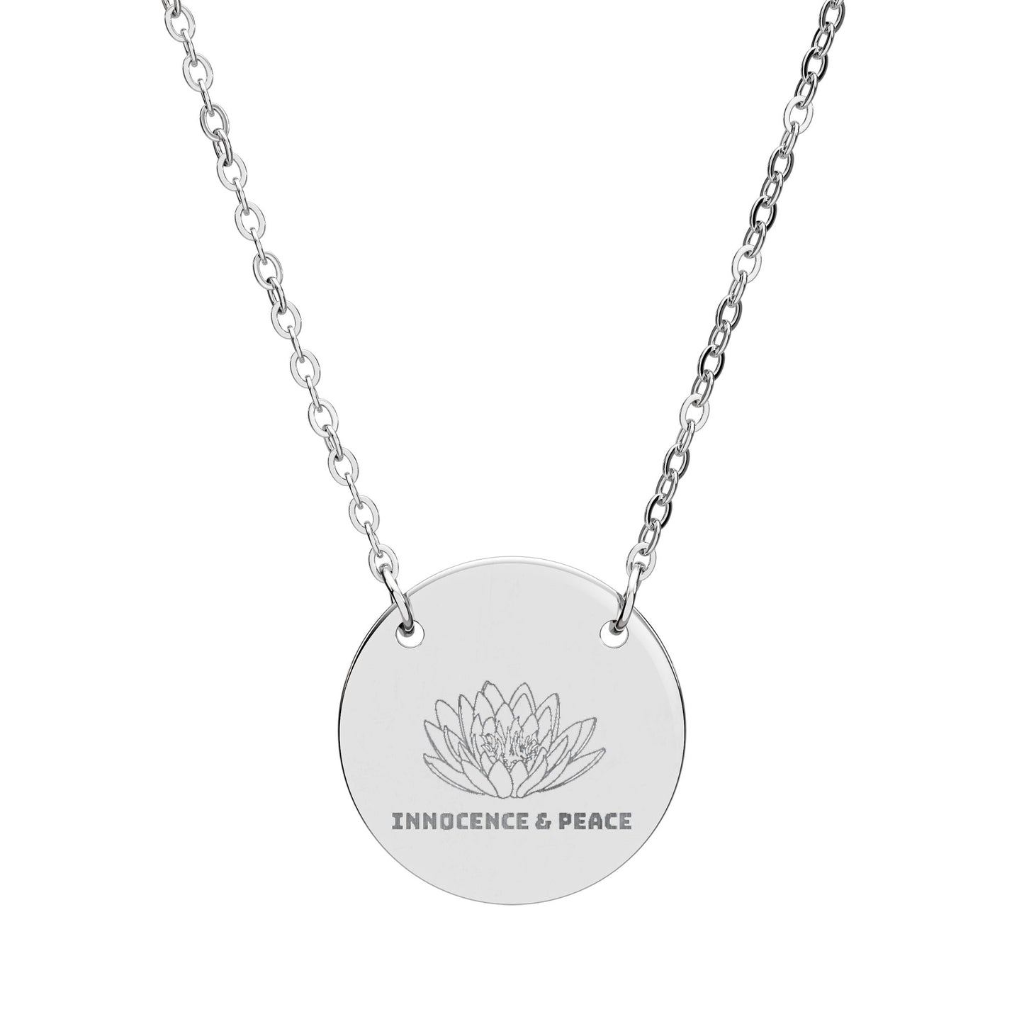 "The Water Lily" July Birthflower Engraved Necklace – (Innocence & Peace)