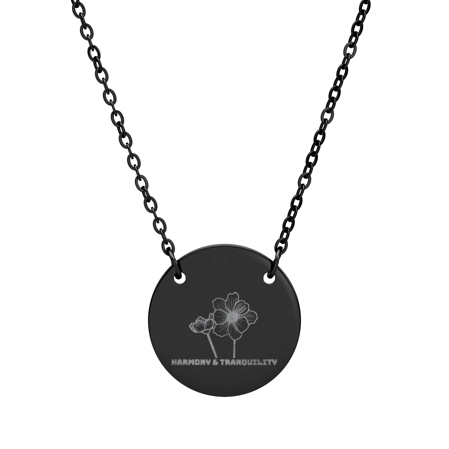 "The Cosmos" October Birthflower Engraved Necklace— (Harmony & Tranquility)