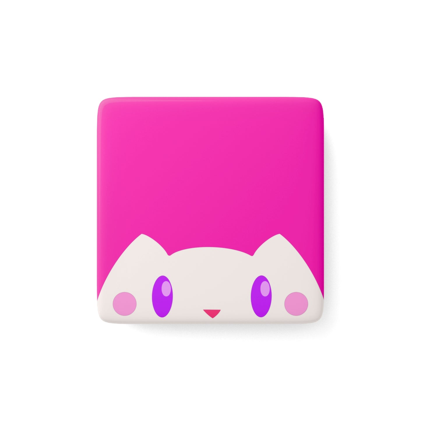 Lumi the Daybreak Familiar Magnet | Cute Kawaii White Cat Fridge Magnet | Soft Magical Decor