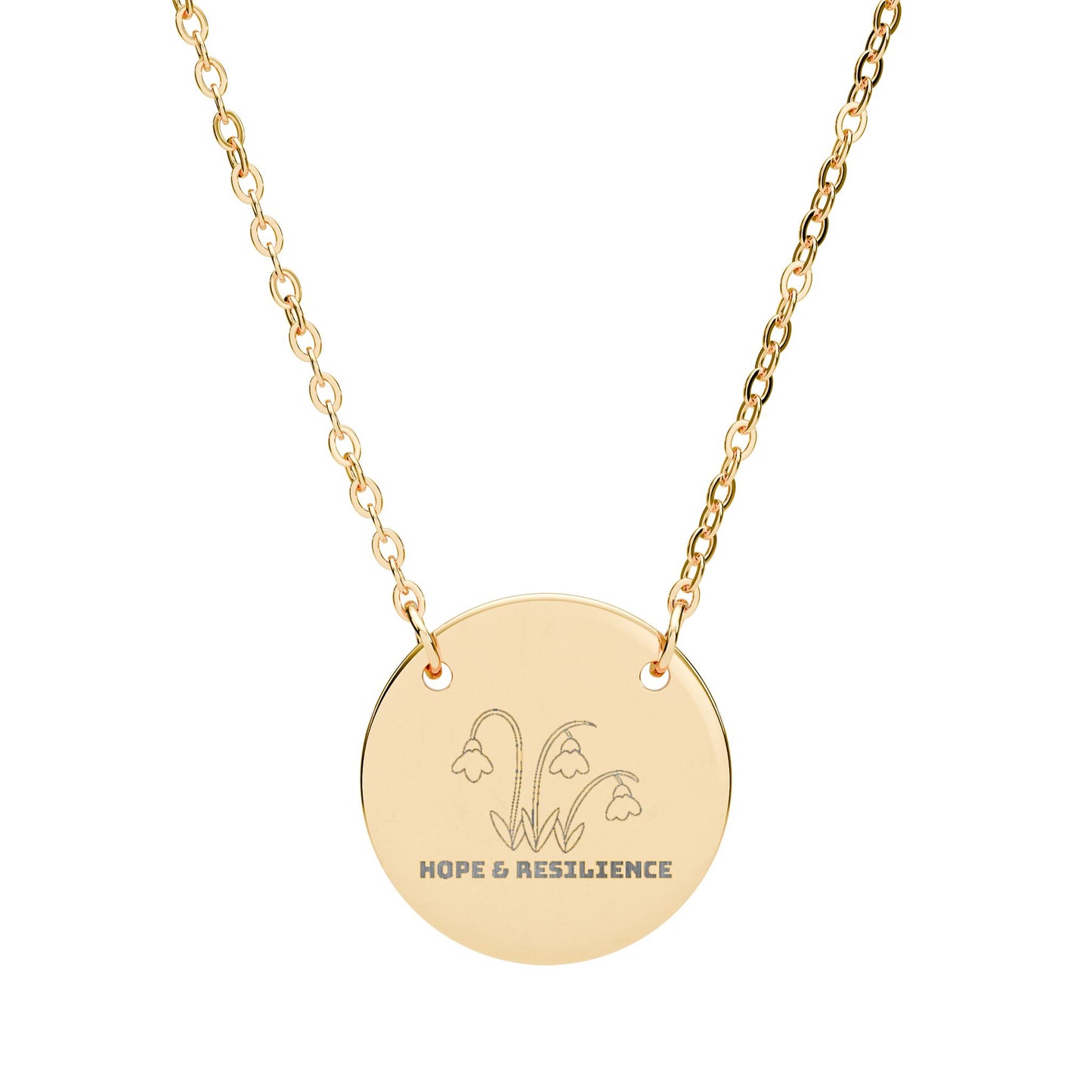 "The Snowdrop" January Birthflower Engraved Necklace — (Hope & Resilience)
