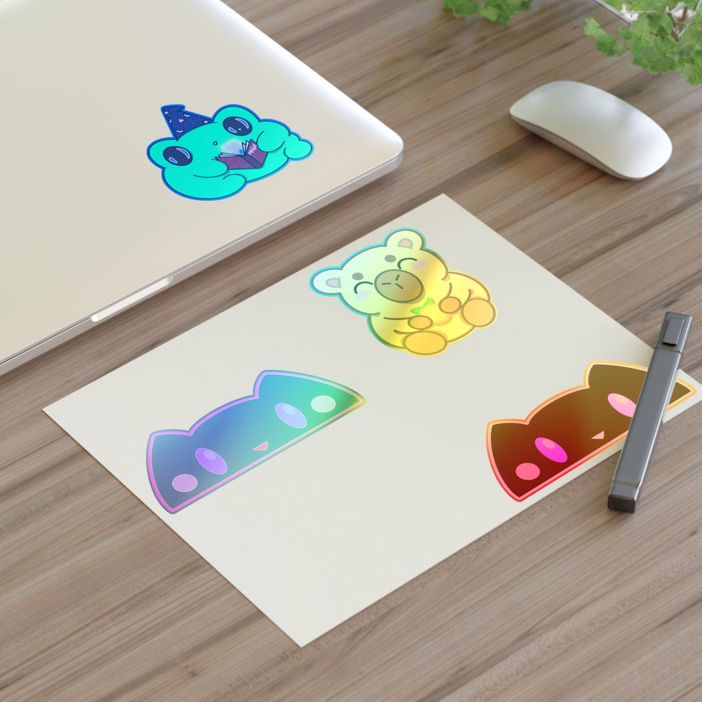 Kawaii Animal Sticker Sheet - Nox, Lumi, Koda & Arlo | Cute Witchy Vinyl Stickers for Journals, Laptops & Gifts