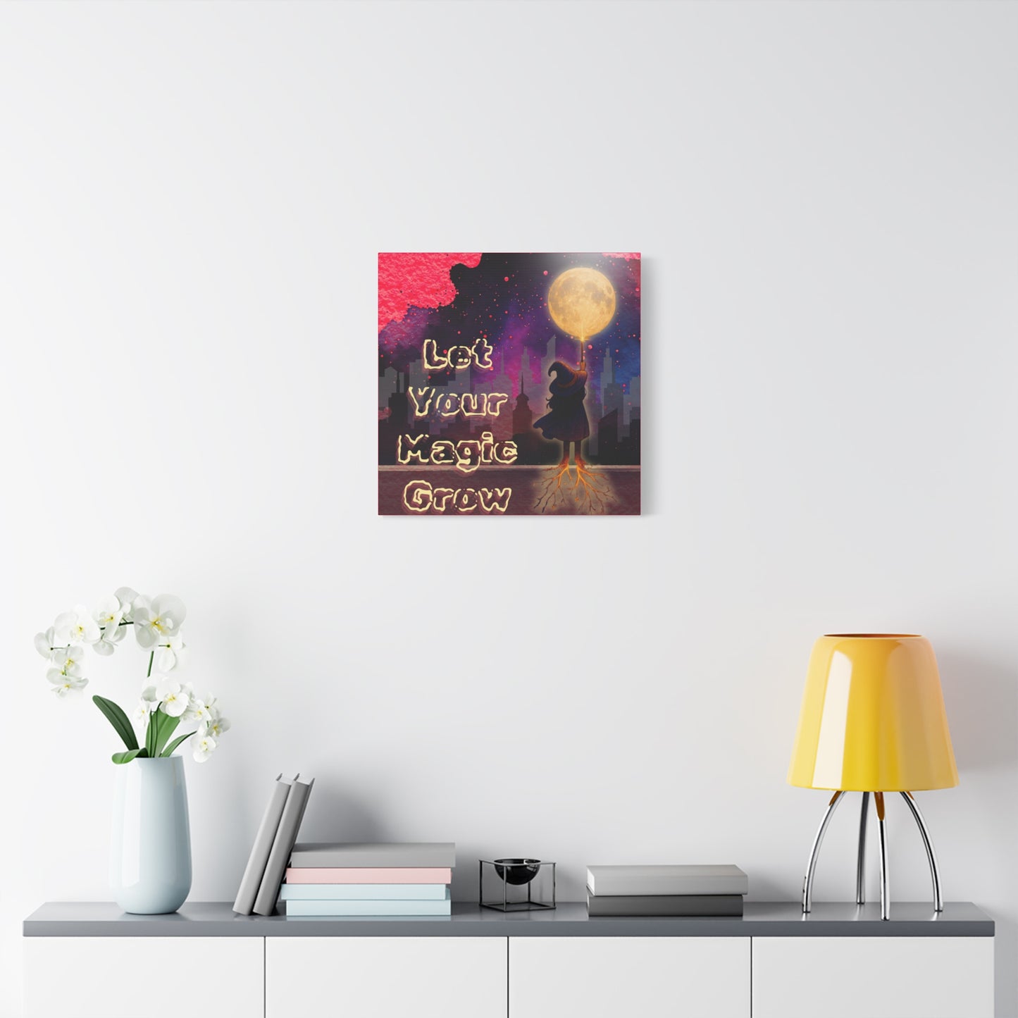 "Let Your Magic Grow" Inspirational Moonlit Illustration