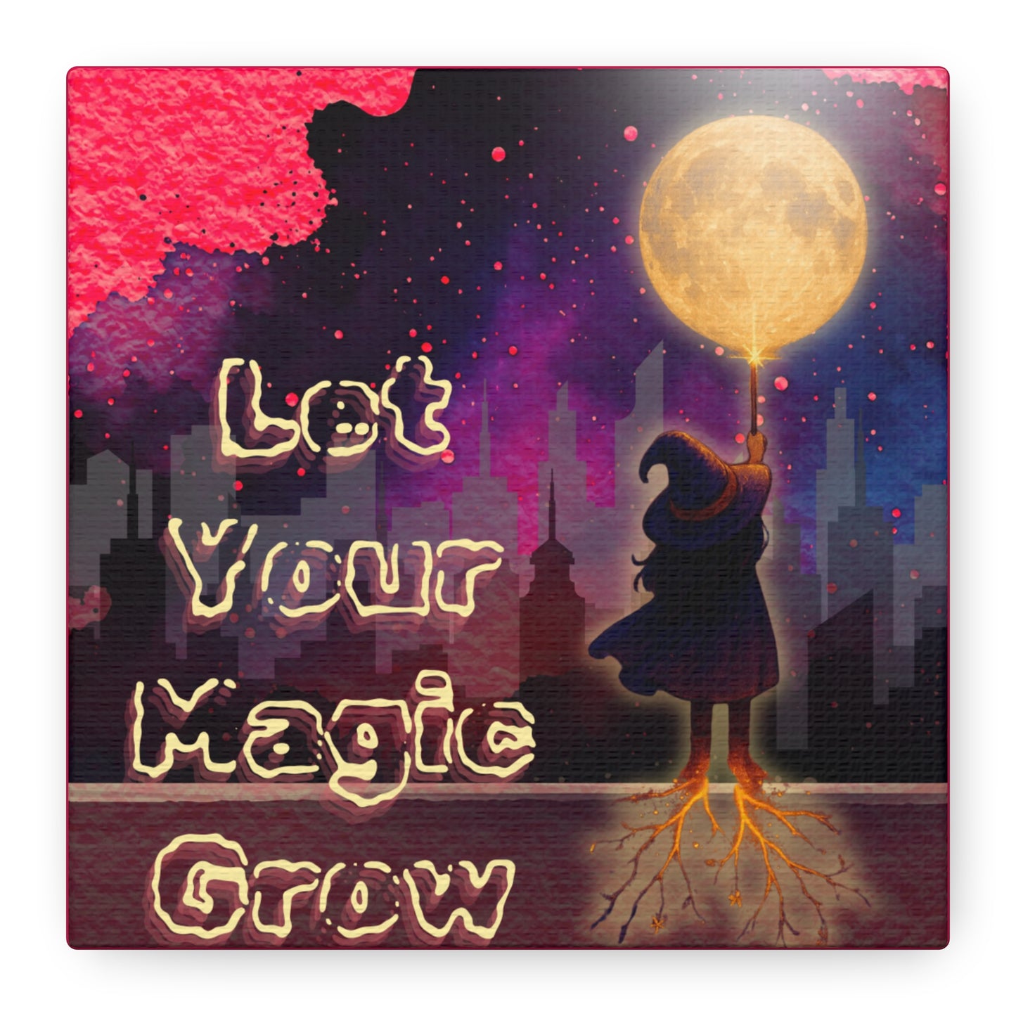"Let Your Magic Grow" Inspirational Moonlit Illustration