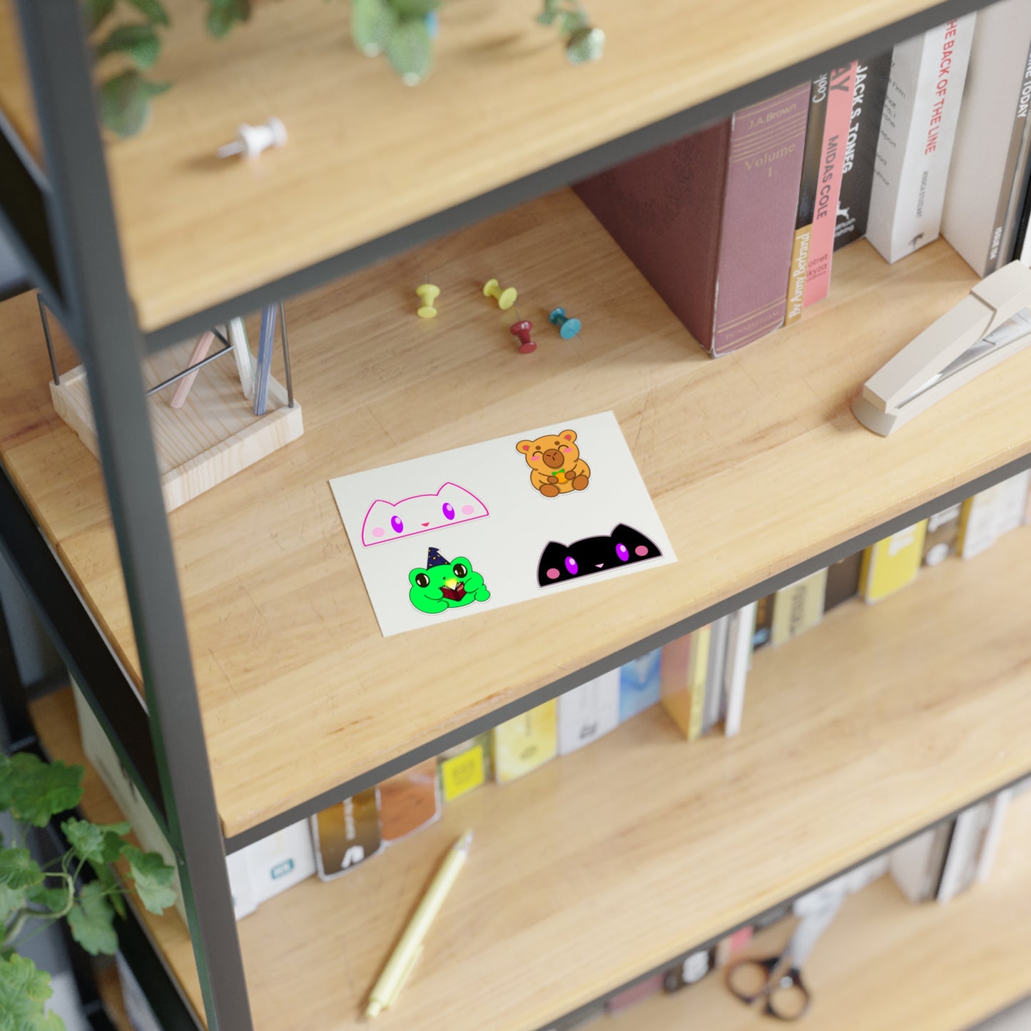 Kawaii Animal Sticker Sheet - Nox, Lumi, Koda & Arlo | Cute Witchy Vinyl Stickers for Journals, Laptops & Gifts