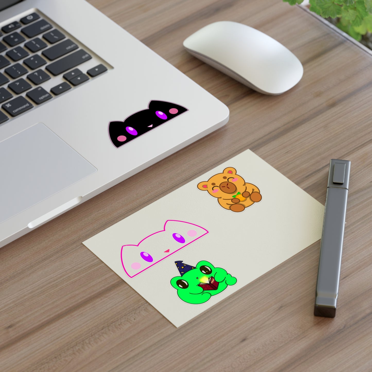 Kawaii Animal Sticker Sheet - Nox, Lumi, Koda & Arlo | Cute Witchy Vinyl Stickers for Journals, Laptops & Gifts