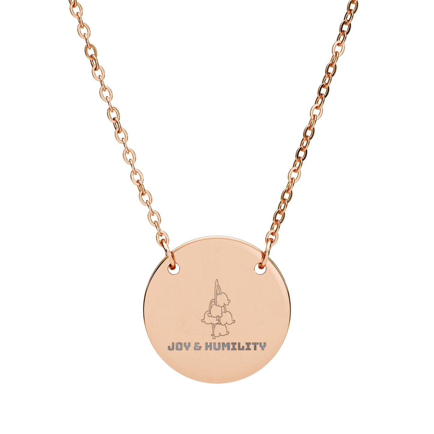 "The Lily of the Valley" May Birthflower Engraved Necklace – (Joy & Humility)