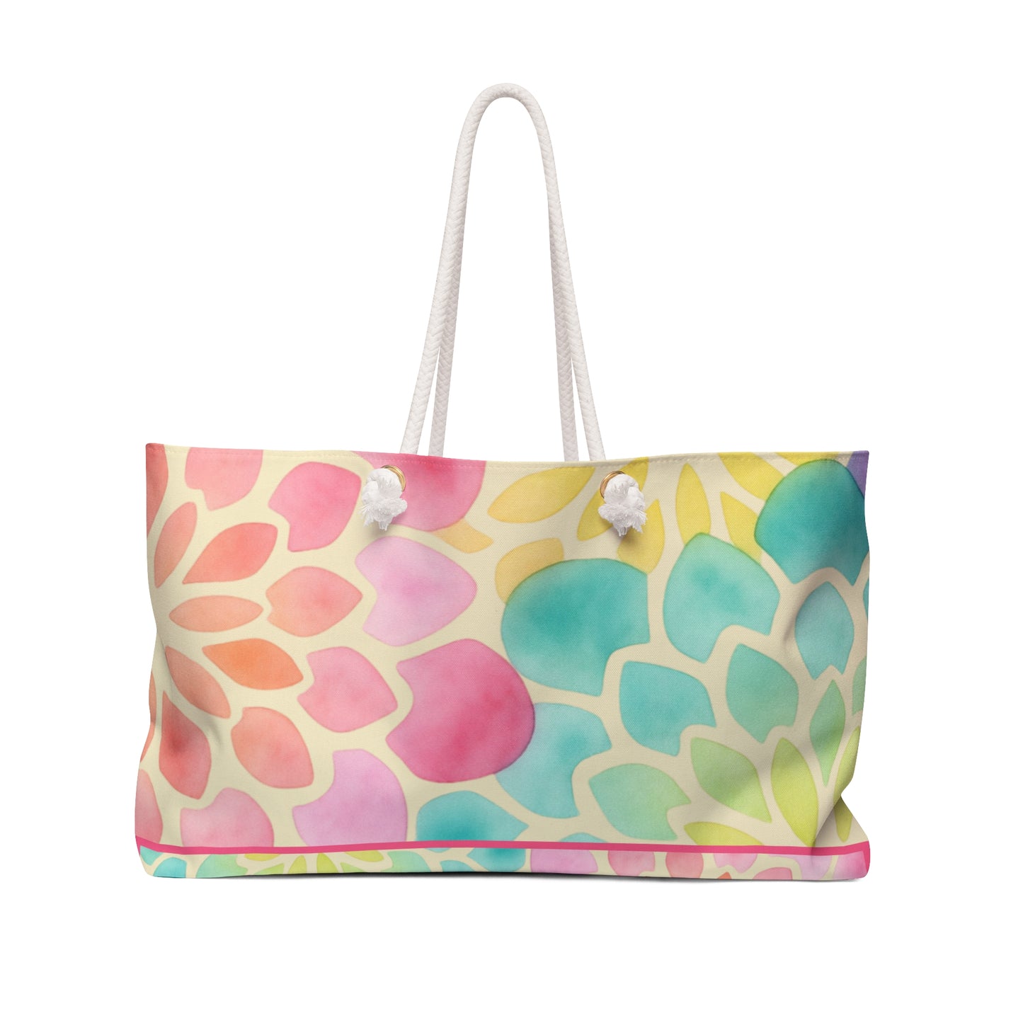 Colorful Watercolor Floral Weekender Bag