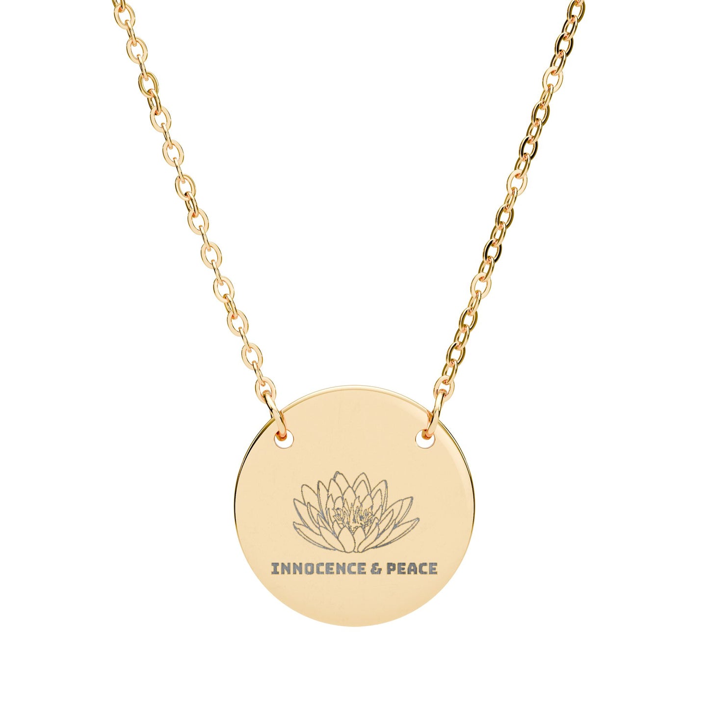 "The Water Lily" July Birthflower Engraved Necklace – (Innocence & Peace)